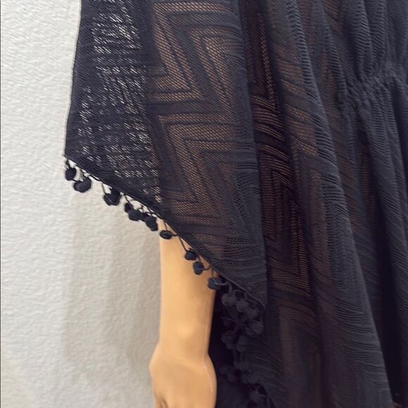 Catherines Black Chevron Kimono Beach Coverup Sz 0X-1X PalmPalm Ball Cruise Wear - Picture 9 of 12